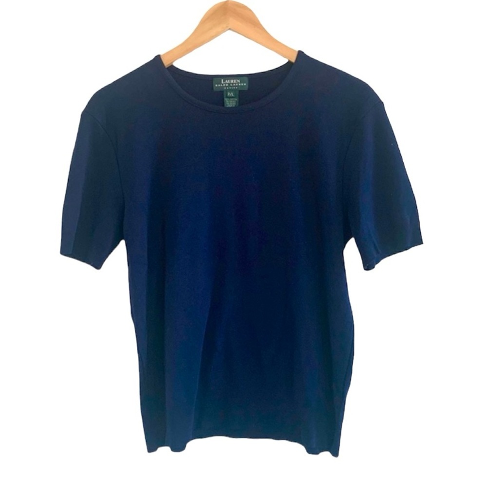 Ralph Lauren | Navy crewneck tee womens size petite large